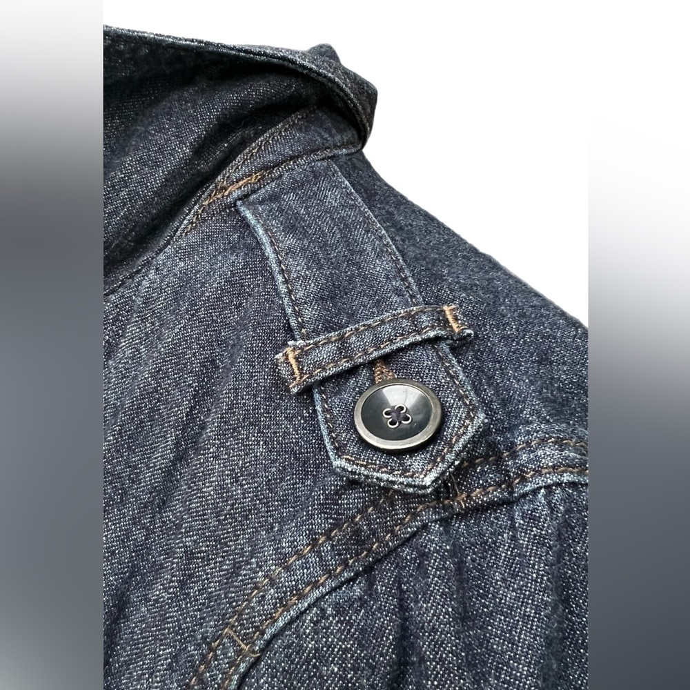 Ann Taylor Loft Denim Jean Jacket Short Sleeves LP Pettite Large Lg - Picture 10 of 12